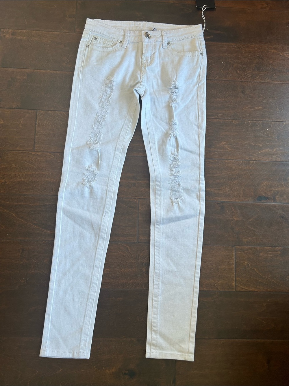 VIP Jeans Women’s New Sz 5/6 Skinny White Distressed Gscase